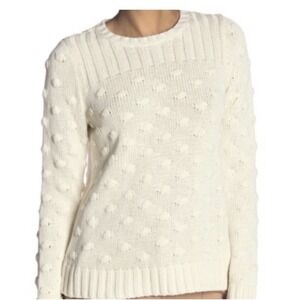 Womens Vince Camuto Sweater Medium Cream‎ Bobble Knit Textured Cozy Pullover